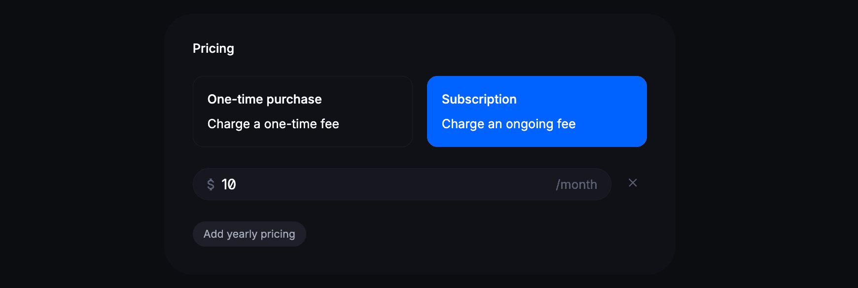 Subscription Pricing